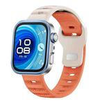 For Huawei Watch Fit 4 / Fit 4 Pro / Fit 3 Silver Buckle Dotted Silicone Watch Band(Starlight Orange)