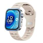 For Huawei Watch Fit 4 / Fit 4 Pro / Fit 3 Silver Buckle Dotted Silicone Watch Band(Starlight)