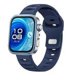 For Huawei Watch Fit 4 / Fit 4 Pro / Fit 3 Silver Buckle Dotted Silicone Watch Band(Blue)