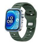 For Huawei Watch Fit 4 / Fit 4 Pro / Fit 3 Silver Buckle Dotted Silicone Watch Band(Green)