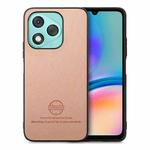 For Honor 400 Lite Global Twill Fabric Leather Skin Back Phone Case(Pink)