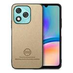 For Honor 400 Lite Global Twill Fabric Leather Skin Back Phone Case(Khaki)