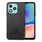 For Honor 400 Lite Global Twill Fabric Leather Skin Back Phone Case(Black)