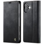 For iPhone 16 CaseMe 033 Calf Leather Lining Microfibre RFID Blocking Phone Case(Black)