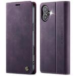 For iPhone 16 CaseMe 033 Calf Leather Lining Microfibre RFID Blocking Phone Case(Purple)
