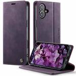 For iPhone 16 Plus CaseMe 033 Calf Leather Lining Microfibre RFID Blocking Phone Case(Purple)