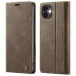 For iPhone 11 CaseMe 033 Calf Leather Lining Microfibre RFID Blocking Phone Case(Coffee)