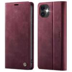 For iPhone 11 CaseMe 033 Calf Leather Lining Microfibre RFID Blocking Phone Case(Red)