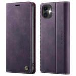 For iPhone 11 CaseMe 033 Calf Leather Lining Microfibre RFID Blocking Phone Case(Purple)