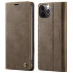 For iPhone 11 Pro Max CaseMe 033 Calf Leather Lining Microfibre RFID Blocking Phone Case(Coffee)