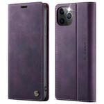 For iPhone 11 Pro Max CaseMe 033 Calf Leather Lining Microfibre RFID Blocking Phone Case(Purple)