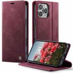 For iPhone 16 Pro CaseMe 033 Calf Leather Lining Microfibre RFID Blocking Phone Case(Red)