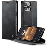 For iPhone 16 Pro Max CaseMe 033 Calf Leather Lining Microfibre RFID Blocking Phone Case(Black)