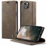 For iPhone 15 CaseMe 033 Calf Leather Lining Microfibre RFID Blocking Phone Case(Coffee)