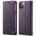 For iPhone 15 Plus CaseMe 033 Calf Leather Lining Microfibre RFID Blocking Phone Case(Purple)