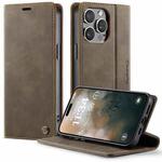 For iPhone 15 Pro Max CaseMe 033 Calf Leather Lining Microfibre RFID Blocking Phone Case(Coffee)