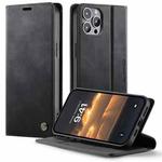 For iPhone 12 / 12 Pro CaseMe 033 Calf Leather Lining Microfibre RFID Blocking Phone Case(Black)