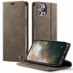 For iPhone 12 / 12 Pro CaseMe 033 Calf Leather Lining Microfibre RFID Blocking Phone Case(Coffee)