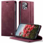 For iPhone 12 / 12 Pro CaseMe 033 Calf Leather Lining Microfibre RFID Blocking Phone Case(Red)