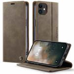 For iPhone 12 mini CaseMe 033 Calf Leather Lining Microfibre RFID Blocking Phone Case(Coffee)