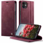 For iPhone 12 mini CaseMe 033 Calf Leather Lining Microfibre RFID Blocking Phone Case(Red)