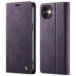 For iPhone 12 mini CaseMe 033 Calf Leather Lining Microfibre RFID Blocking Phone Case(Purple)