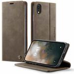 For iPhone XR CaseMe 033 Calf Leather Lining Microfibre RFID Blocking Phone Case(Coffee)