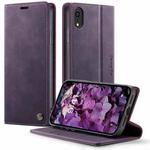 For iPhone XR CaseMe 033 Calf Leather Lining Microfibre RFID Blocking Phone Case(Purple)