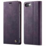 For iPhone SE 2022 / 8 / 7 CaseMe 033 Calf Leather Lining Microfibre RFID Blocking Phone Case(Purple)
