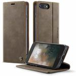 For iPhone 7 Plus / 8 Plus CaseMe 033 Calf Leather Lining Microfibre RFID Blocking Phone Case(Coffee)