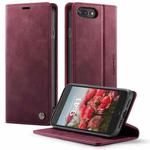 For iPhone 7 Plus / 8 Plus CaseMe 033 Calf Leather Lining Microfibre RFID Blocking Phone Case(Red)
