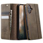 For iPhone 17 CaseMe 033 Calf Leather Lining Microfibre RFID Blocking Phone Case(Coffee)