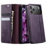 For iPhone 17 Pro Max CaseMe 033 Calf Leather Lining Microfibre RFID Blocking Phone Case(Purple)