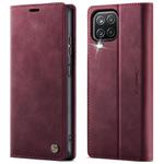 For Samsung Galaxy A12 5G CaseMe 033 Calf Genuine Leather Lining Microfibre RFID Blocking Phone Case(Red)
