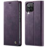 For Samsung Galaxy A12 5G CaseMe 033 Calf Leather Lining Microfibre RFID Blocking Phone Case(Purple)