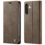 For Samsung Galaxy A15 CaseMe 033 Calf Leather Lining Microfibre RFID Blocking Phone Case(Coffee)