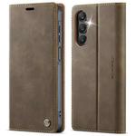 For Samsung Galaxy A16 5G CaseMe 033 Calf Leather Lining Microfibre RFID Blocking Phone Case(Coffee)