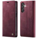 For Samsung Galaxy A24 4G CaseMe 033 Calf Leather Lining Microfibre RFID Blocking Phone Case(Red)