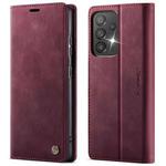 For Samsung Galaxy A33 5G CaseMe 033 Calf Leather Lining Microfibre RFID Blocking Phone Case(Red)