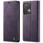 For Samsung Galaxy A33 5G CaseMe 033 Calf Leather Lining Microfibre RFID Blocking Phone Case(Purple)