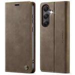For Samsung Galaxy A34 5G CaseMe 033 Calf Leather Lining Microfibre RFID Blocking Phone Case(Coffee)
