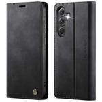 For Samsung Galaxy A35 5G CaseMe 033 Calf Leather Lining Microfibre RFID Blocking Phone Case(Black)