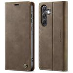 For Samsung Galaxy A35 5G CaseMe 033 Calf Leather Lining Microfibre RFID Blocking Phone Case(Coffee)