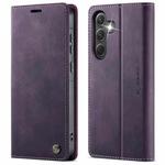 For Samsung Galaxy A35 5G CaseMe 033 Calf Leather Lining Microfibre RFID Blocking Phone Case(Purple)