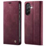 For Samsung Galaxy A36 5G CaseMe 033 Calf Leather Lining Microfibre RFID Blocking Phone Case(Red)