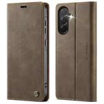 For Samsung Galaxy A56 5G CaseMe 033 Calf Leather Lining Microfibre RFID Blocking Phone Case(Coffee)