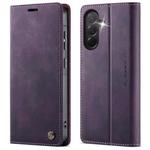 For Samsung Galaxy A56 5G CaseMe 033 Calf Leather Lining Microfibre RFID Blocking Phone Case(Purple)