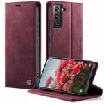 For Samsung Galaxy S22+ 5G CaseMe 033 Calf Leather Lining Microfibre RFID Blocking Phone Case(Red)