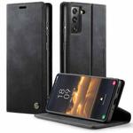 For Samsung Galaxy S21 5G CaseMe 033 Calf Leather Lining Microfibre RFID Blocking Phone Case(Black)