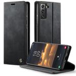 For Samsung Galaxy S21+ 5G CaseMe 033 Calf Leather Lining Microfibre RFID Blocking Phone Case(Black)